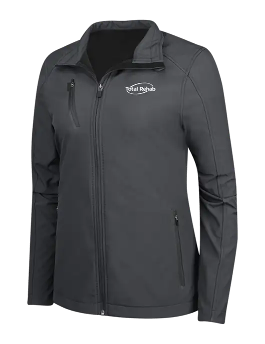 Dark Grey Womens Welded Softshell Jacket w/Total Rehab Logo