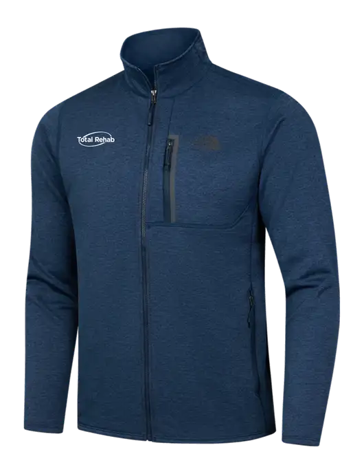 North Face Navy Heather Skyline Full-Zip Fleece Jacket w/Total Rehab Logo