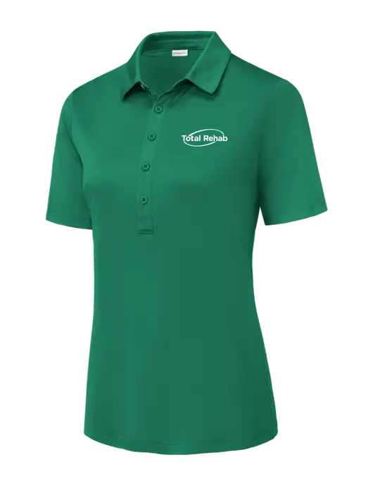 Kelly Green Womens Posi-UV Pro Polo w/Total Rehab Logo