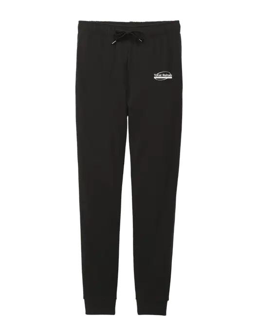 District Womens Black Mid-Rise Fleece Jogger w/Total Rehab Logo