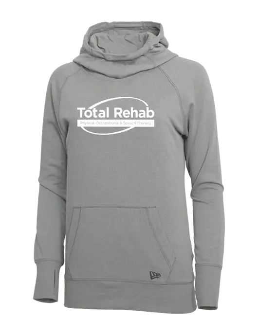New Era Shadow Grey Heather Womens Tri-Blend Fleece Pullover Hoodie w/Total Rehab Logo