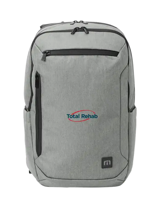 TravisMathew Light Grey Heather Duration Backpack w/Total Rehab Logo