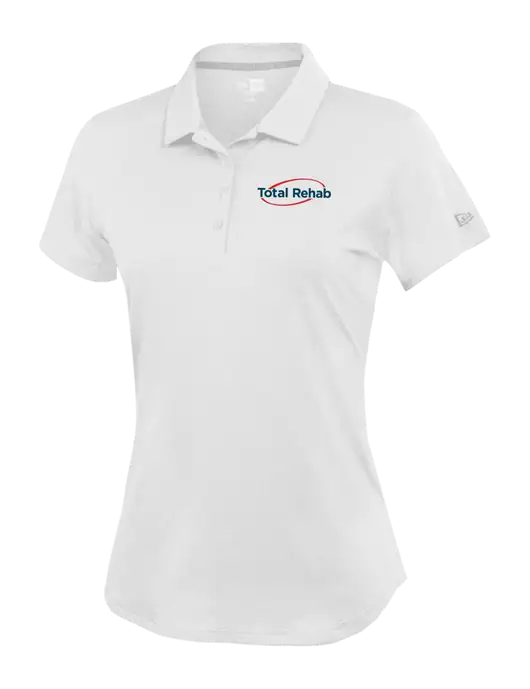 New Era Womens Power White Polo w/Total Rehab Logo