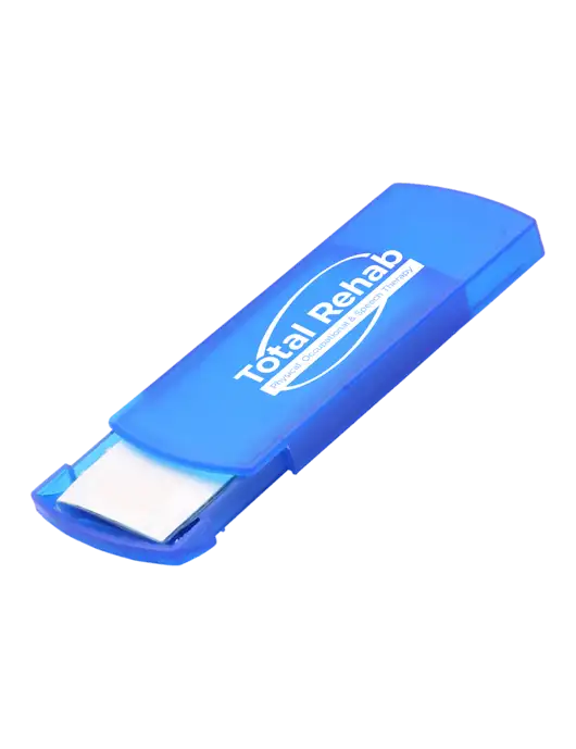 Slide Right Blue Bandage Dispenser w/Total Rehab Logo