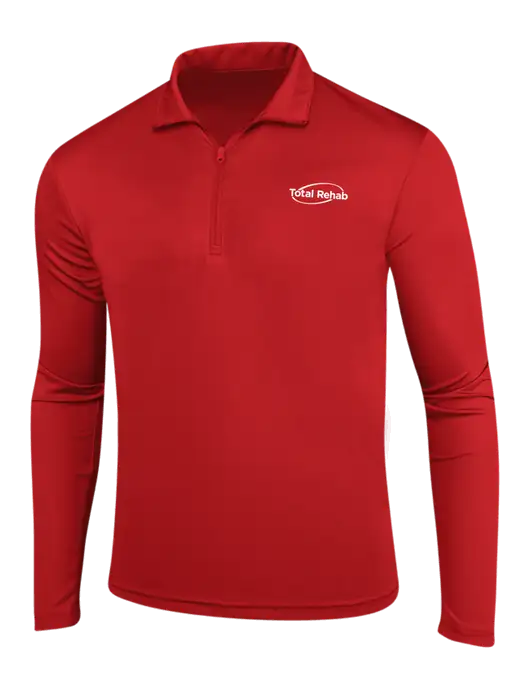 Red PosiCharge Competitor 1/4 Zip Pullover w/Total Rehab Logo
