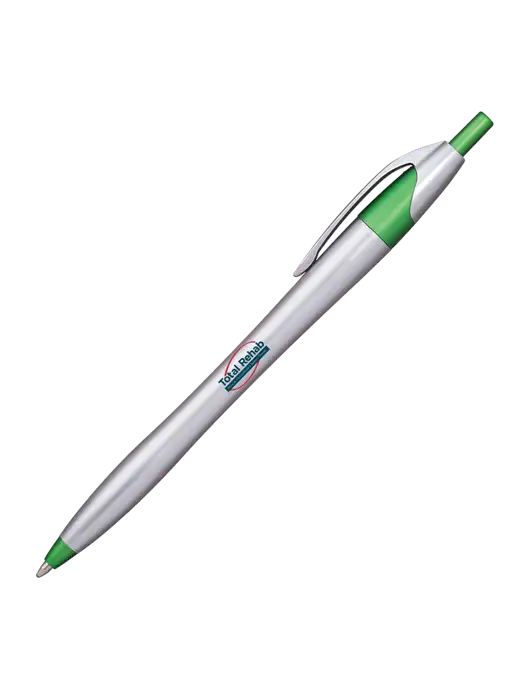 Novella Green/Chrome Bright Pen - Blue Ink w/Total Rehab Logo