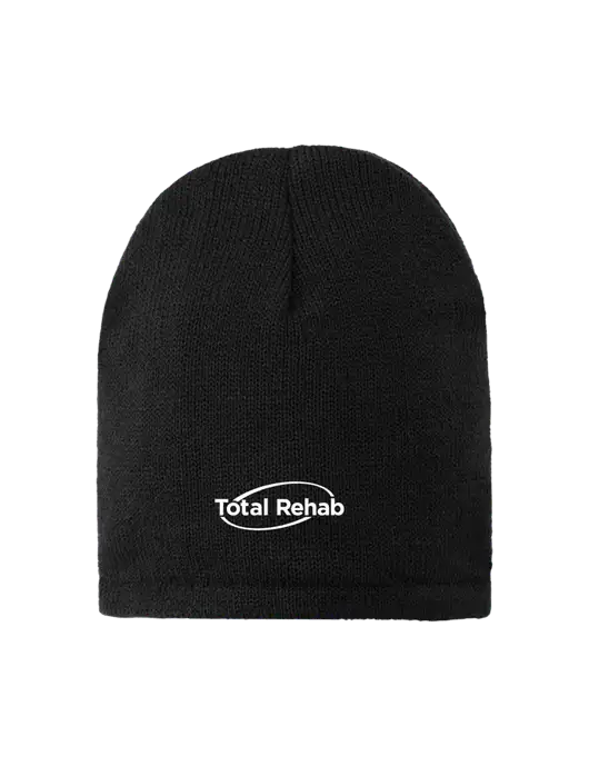 Black Fleece-Lined Beanie Cap w/Total Rehab Logo