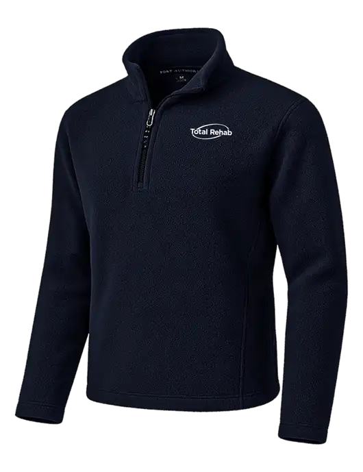 Navy Fleece 1/4-Zip Pullover w/Total Rehab Logo