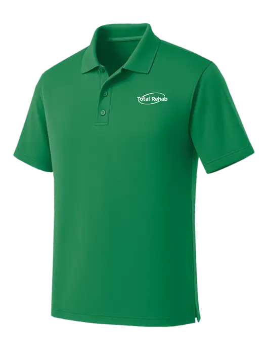 Kelly Green Dry Zone UV Micro Mesh Polo w/Total Rehab Logo