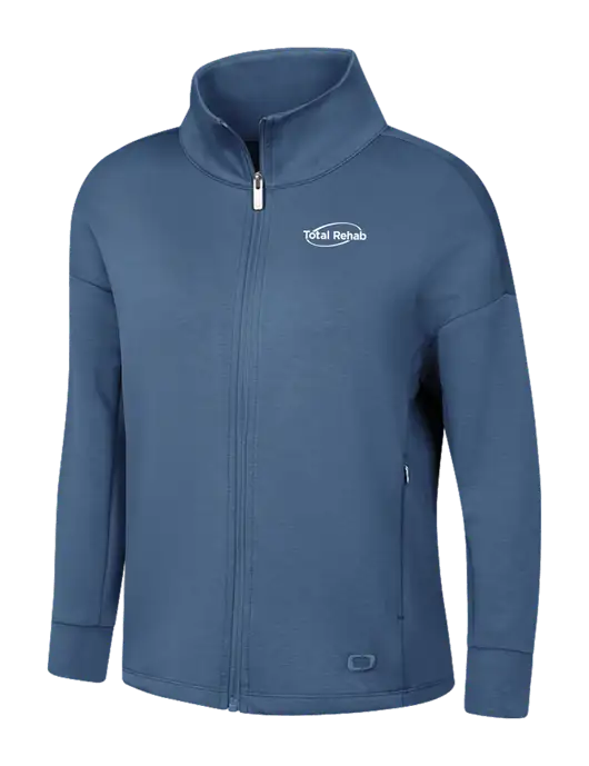OGIO Womens Light Slate Blue Transcend Full-Zip w/Total Rehab Logo