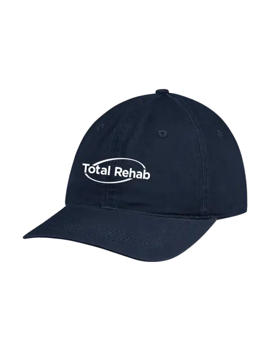 Garment Washed Unstructured Twill Navy Cap w/Total Rehab Logo