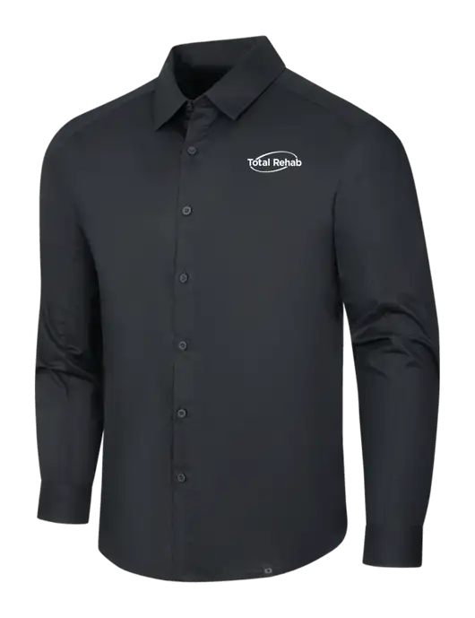 OGIO Black Commuter Woven Shirt w/Total Rehab Logo