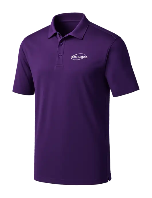 Purple Silk Touch Performance Polo w/Total Rehab Logo