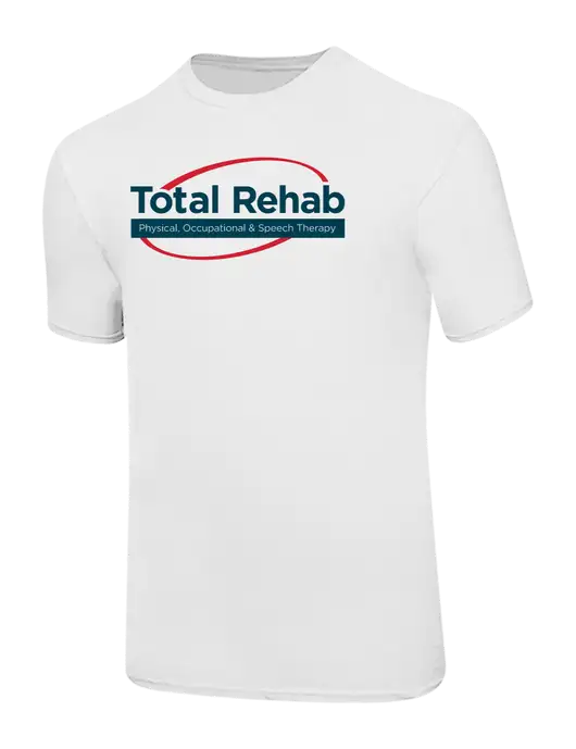 Ring Spun White 4.5 oz T-Shirt w/Total Rehab Logo