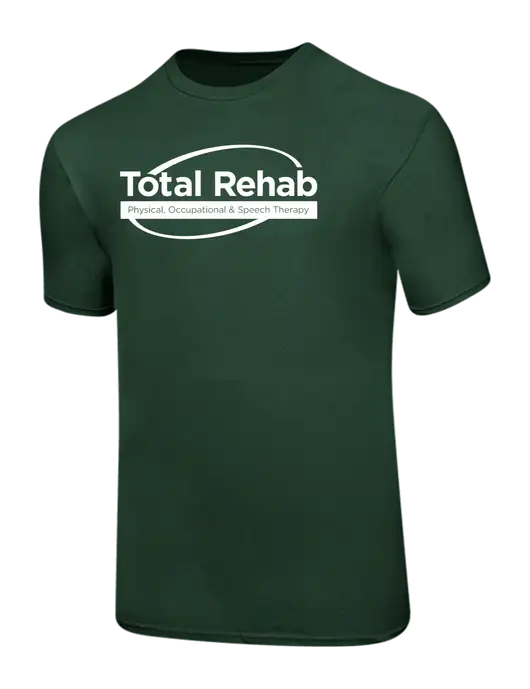 Ring Spun Forest Green 4.5 oz T-Shirt w/Total Rehab Logo