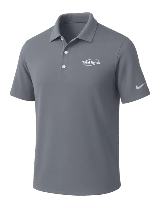NIKE Medium Grey Dri-Fit Micro Pique Polo w/Total Rehab Logo
