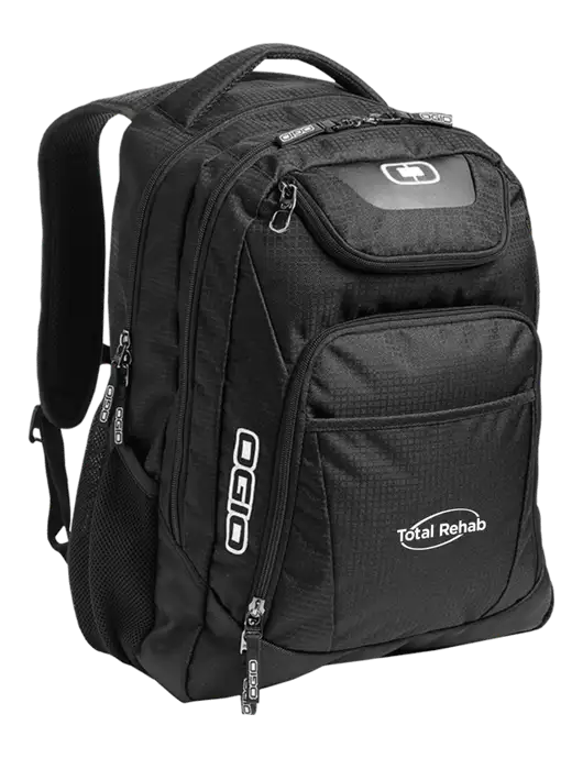 OGIO Black/Silver Excelsior Laptop Backpack w/Total Rehab Logo