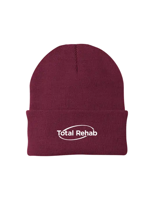Maroon Knit Cap w/Total Rehab Logo