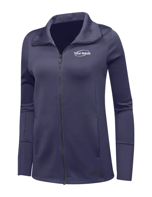OGIO Navy Womens Endurance Modern Performance Full-Zip w/Total Rehab Logo