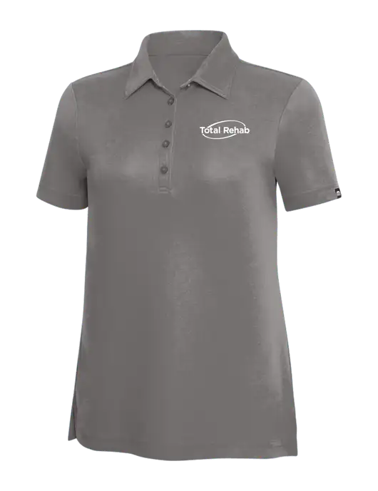 TravisMathew Grey Solid Womens Oceanside Polo w/Total Rehab Logo