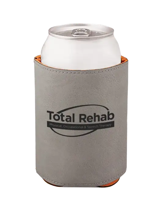 Grey Leatherette Beverage Holder w/Total Rehab Logo