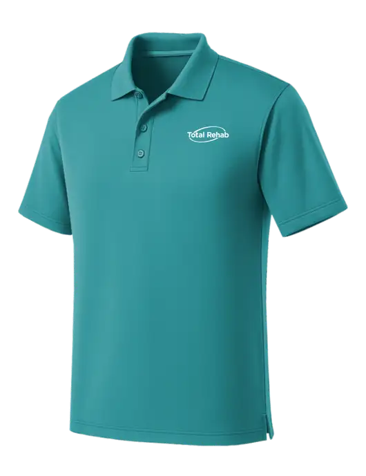 Light Teal Dry Zone UV Micro Mesh Polo w/Total Rehab Logo