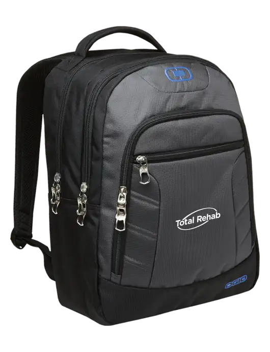 OGIO Dark Grey/Royal Blue Colton Laptop Backpack  w/Total Rehab Logo