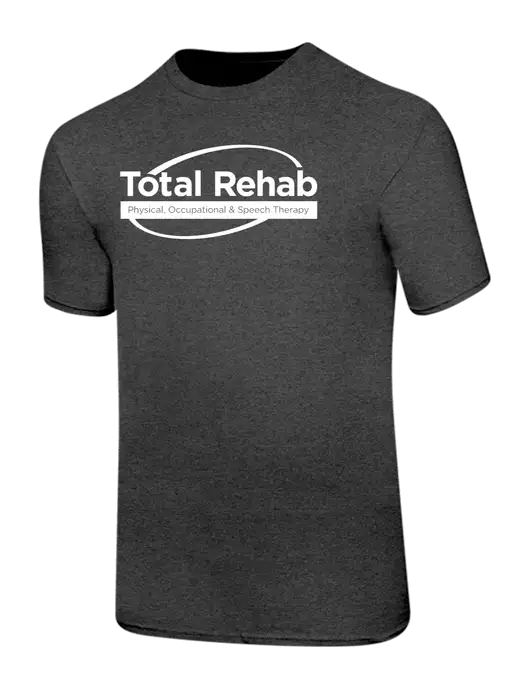 Ring Spun Dark Heather Grey 4.5 oz T-Shirt w/Total Rehab Logo