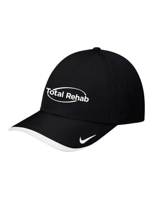 Nike Black/White Dri-FIT Perforated Performance Cap w/Total Rehab Logo