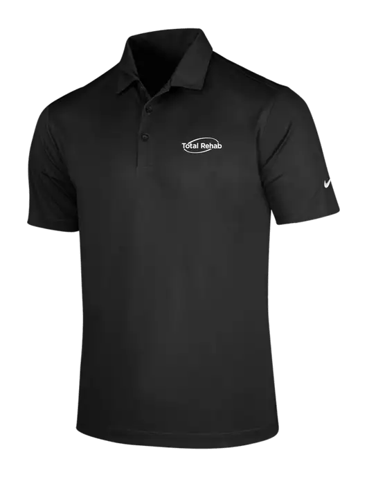NIKE Black Dri-Fit Vertical Mesh Polo w/Total Rehab Logo