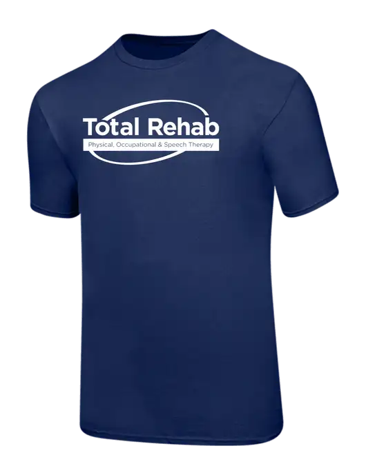 Ring Spun Navy 4.5 oz T-Shirt w/Total Rehab Logo