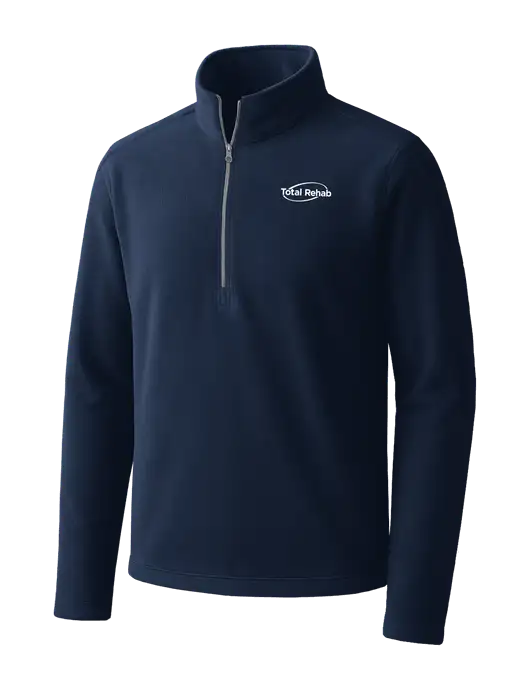 Navy Microfleece 1/2 Zip Pullover w/Total Rehab Logo