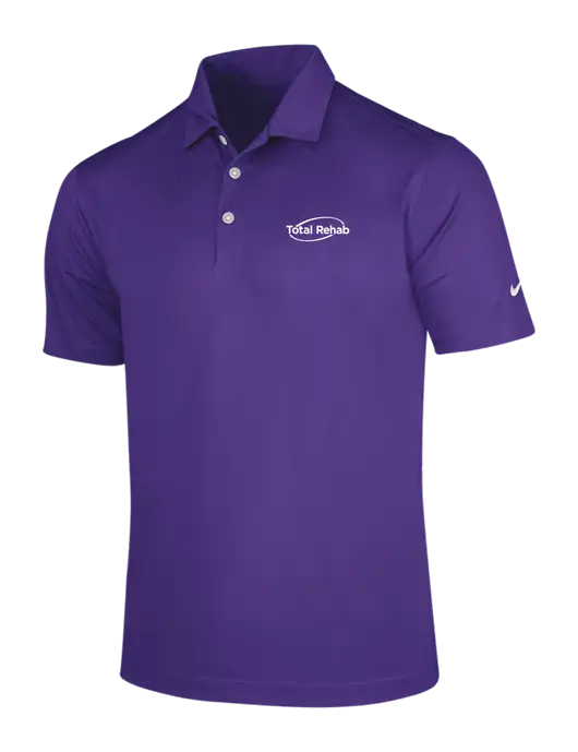 NIKE Purple Dri-Fit Vertical Mesh Polo w/Total Rehab Logo