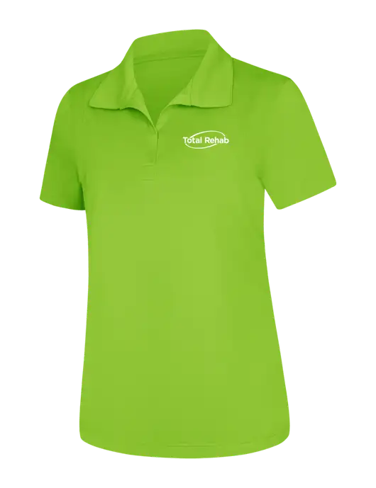 Womens Lime Green Micropique Sport-Wick Polo w/Total Rehab Logo