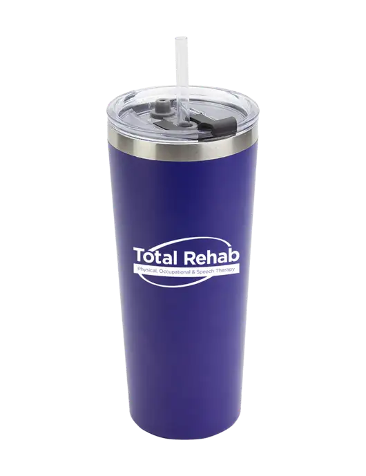 Brighton Blue 20 oz Insulated Tumbler & Straw w/Total Rehab Logo