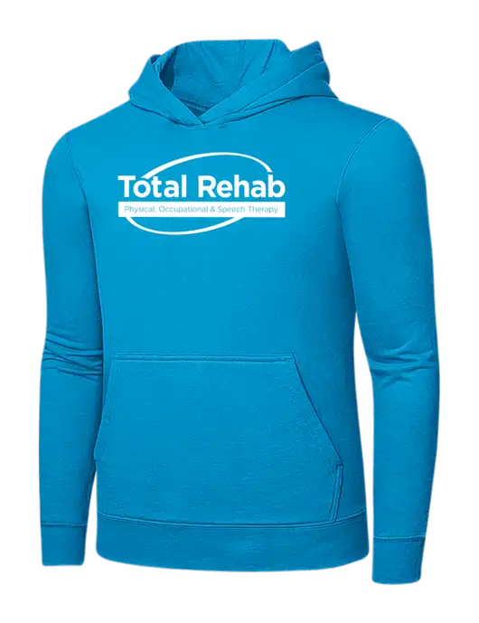 Sapphire 7.8 oz Ring Spun Hooded Sweatshirt w/Total Rehab Logo