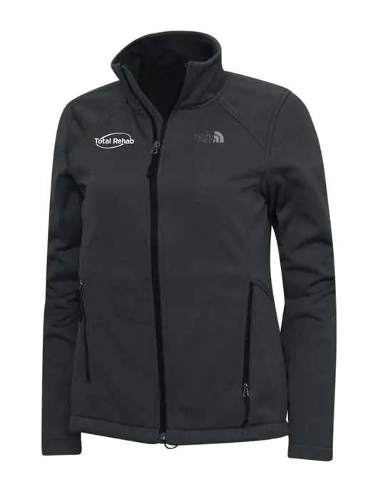 North Face Dark Grey Heather Womens Ridgewall Soft Shell Jacket w/Total Rehab Logo