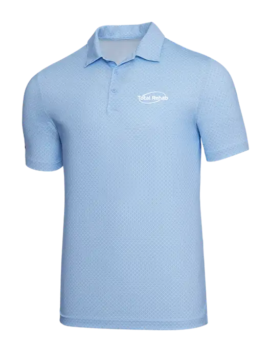 Adidas Light Blue Diamond Dot Print Polo w/Total Rehab Logo