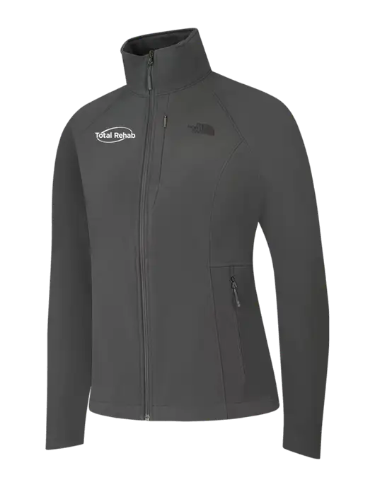 North Face Womens Medium Grey Apex Barrier Soft Shell Jacket  w/Total Rehab Logo