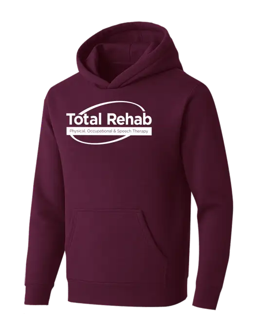 BELLA+CANVAS Maroon Sponge Fleece Pullover Hoodie w/Total Rehab Logo