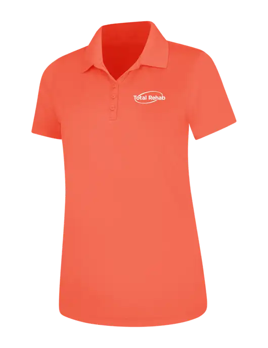 Coral Womens Dry Zone UV Mesh Polo w/Total Rehab Logo