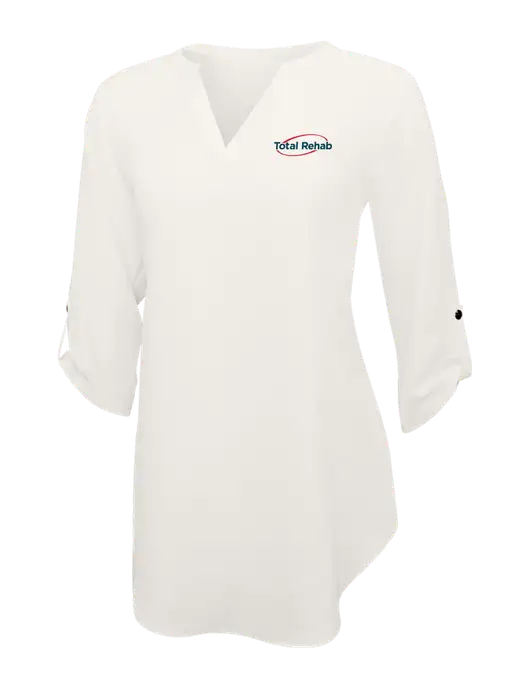 Ivory Womens 3/4 Sleeve Tunic Blouse w/Total Rehab Logo