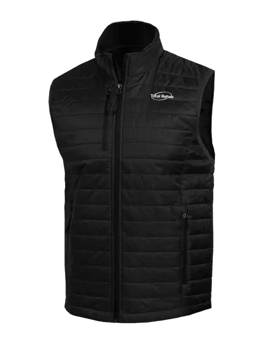 Packable Black Puffy Vest w/Total Rehab Logo