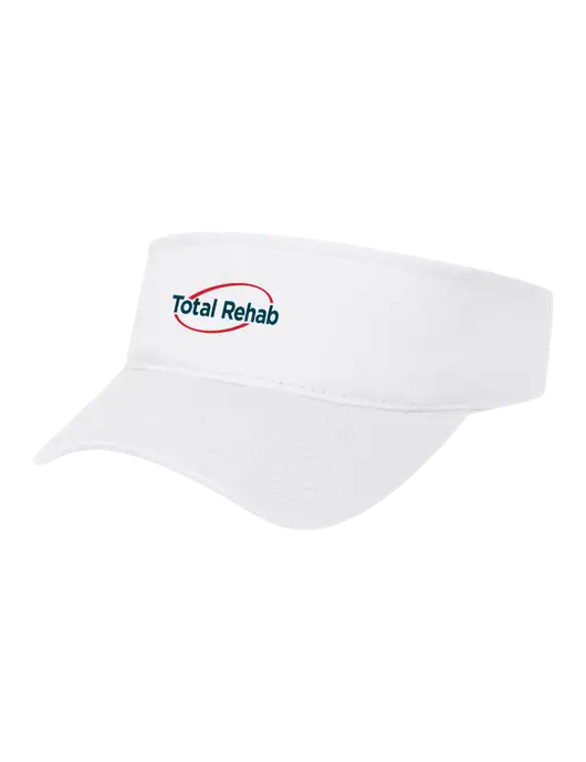 White Cap Visor w/Total Rehab Logo