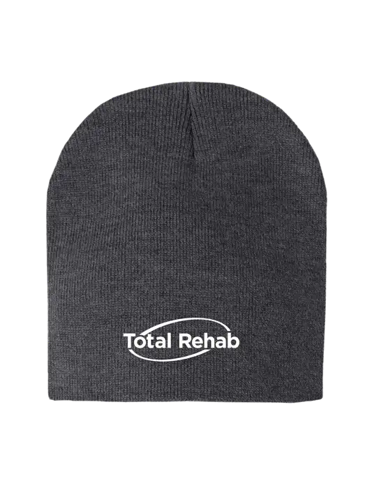 Charcoal Heather Element Knit Beanie w/Total Rehab Logo