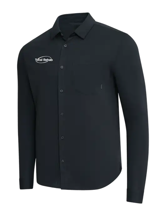 OGIO Black Extend Long Sleeve Button Up Shirt w/Total Rehab Logo