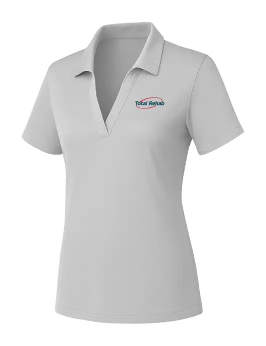 Womens Light Grey PosiCharge RacerMesh Polo w/Total Rehab Logo