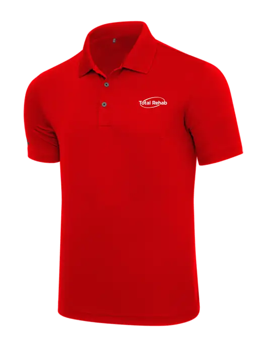 Adidas Red Performance Polo w/Total Rehab Logo