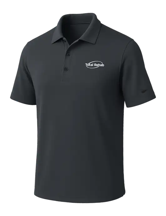 NIKE Dark Grey Dri-Fit Micro Pique Polo w/Total Rehab Logo