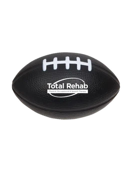 Black Stress Reliever Football w/Total Rehab Logo